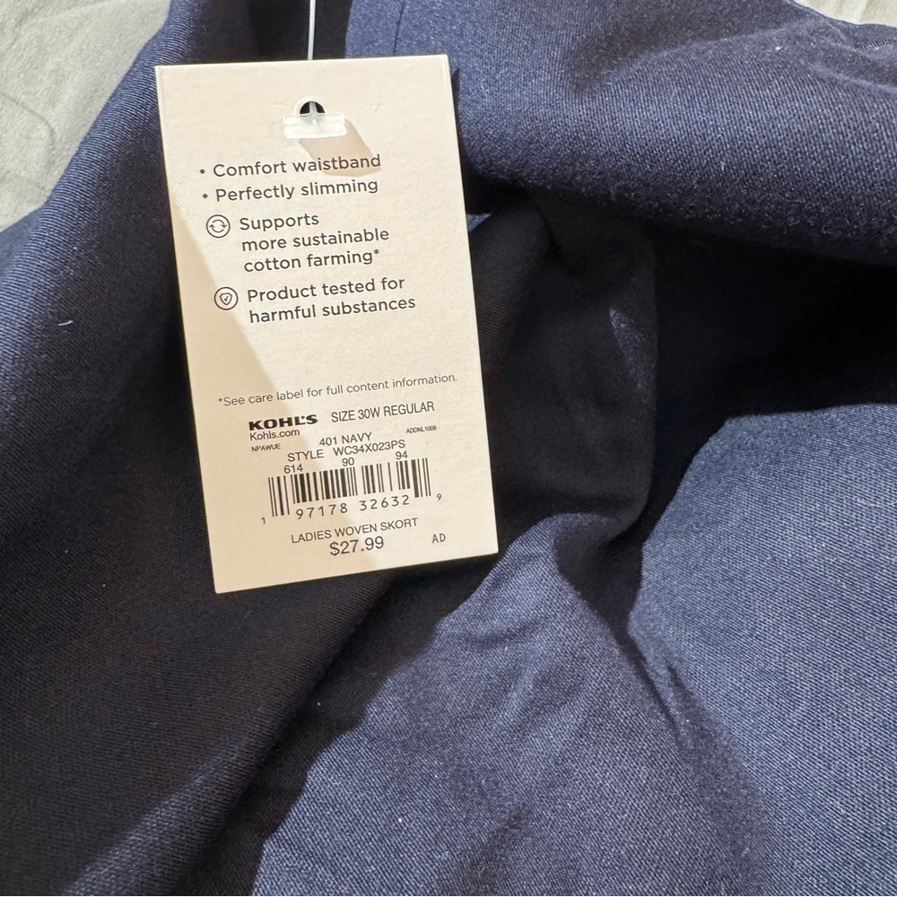 NEW Croft & Barrow Dark Blue Effortless Stretch Skort Size: 30W - Picture 12 of 13